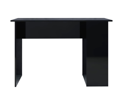 Escritorio de madera contrachapada negro brillo 110x60x73 cm