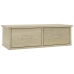 Estante cajones pared contrachapada color roble 60x26x18,5cm