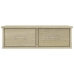 Estante cajones pared contrachapada color roble 60x26x18,5cm