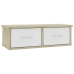 Estante cajones pared contrachapada blanco y roble 60x26x18,5cm