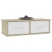 Estante cajones pared contrachapada blanco y roble 60x26x18,5cm