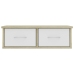 Estante cajones pared contrachapada blanco y roble 60x26x18,5cm