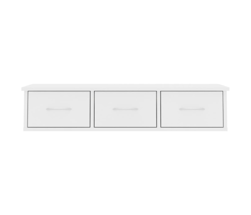 Estante cajones para pared contrachapada blanco 88x26x18,5 cm