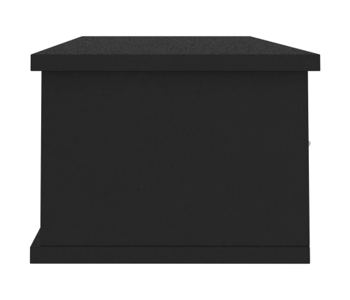 Estante de cajones para pared contrachapada negro 88x26x18,5cm