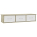 Estante cajones pared contrachapada blanco y roble 88x26x18,5cm