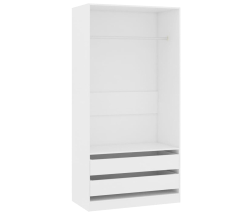 Armario de madera contrachapada blanco 100x50x200 cm