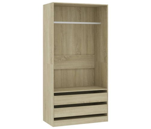 Armario madera contrachapada color roble Sonoma 100x50x200 cm