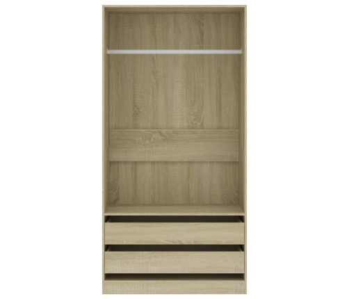 Armario madera contrachapada color roble Sonoma 100x50x200 cm