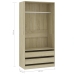 Armario madera contrachapada color roble Sonoma 100x50x200 cm