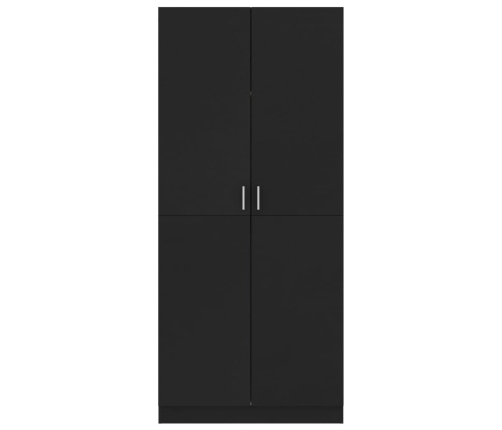 Armario de madera contrachapada negro 80x52x180 cm