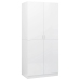 Armario de madera contrachapada blanco brillo 80x52x180 cm