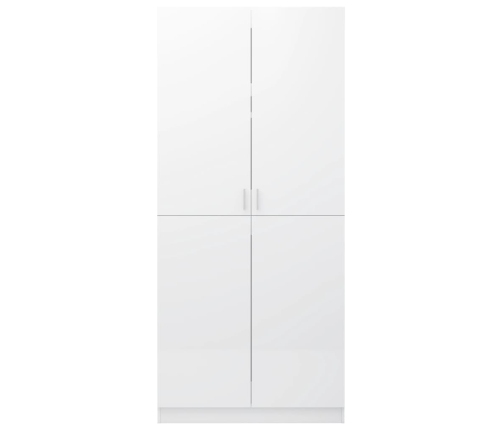 Armario de madera contrachapada blanco brillo 80x52x180 cm