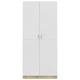 Armario de madera contrachapada blanco y roble 90x52x200cm