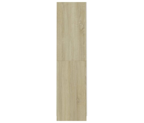 Armario de madera contrachapada blanco y roble 90x52x200cm