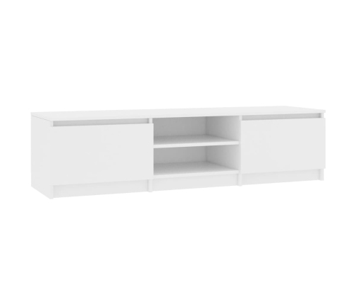 vidaXL Mueble para TV madera contrachapada blanco 140x40x35,5 cm