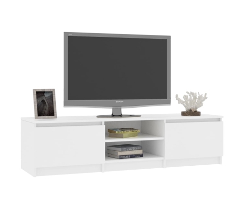 vidaXL Mueble para TV madera contrachapada blanco 140x40x35,5 cm