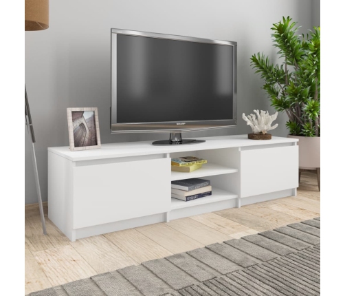 vidaXL Mueble para TV madera contrachapada blanco 140x40x35,5 cm