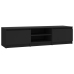 Mueble de TV madera contrachapada negro 140x40x35,5 cm