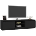 Mueble de TV madera contrachapada negro 140x40x35,5 cm