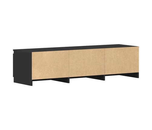 Mueble de TV madera contrachapada negro 140x40x35,5 cm