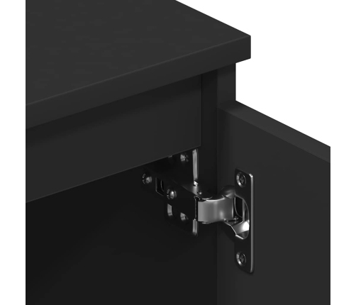 Mueble de TV madera contrachapada negro 140x40x35,5 cm