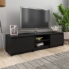 Mueble de TV madera contrachapada negro 140x40x35,5 cm