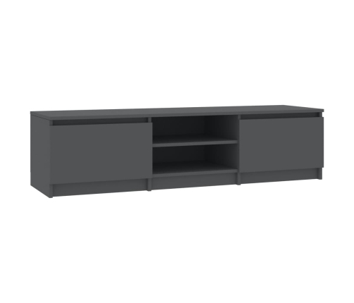 Mueble de TV madera contrachapada gris 140x40x35,5 cm