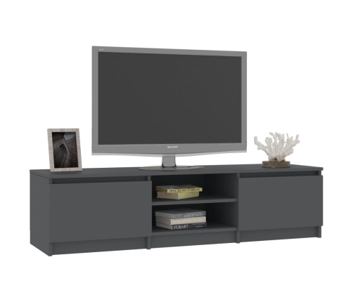 Mueble de TV madera contrachapada gris 140x40x35,5 cm