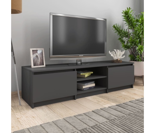 Mueble de TV madera contrachapada gris 140x40x35,5 cm