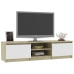 vidaXL Mueble de TV madera contrachapada blanco y roble 140x40x35,5 cm