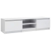 Mueble TV madera contrachapada blanco brillante 140x40x35,5cm