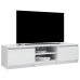 Mueble TV madera contrachapada blanco brillante 140x40x35,5cm