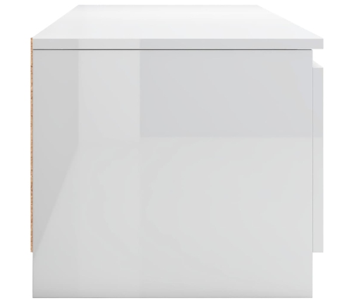 Mueble TV madera contrachapada blanco brillante 140x40x35,5cm