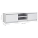 Mueble TV madera contrachapada blanco brillante 140x40x35,5cm