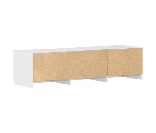 Mueble TV madera contrachapada blanco brillante 140x40x35,5cm
