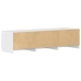 Mueble TV madera contrachapada blanco brillante 140x40x35,5cm
