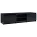 Mueble de TV madera contrachapada negro brillante 140x40x35,5cm