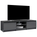 Mueble de TV madera contrachapada gris brillante 140x40x35,5 cm