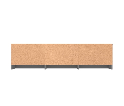 Mueble de TV madera contrachapada gris brillante 140x40x35,5 cm