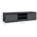 Mueble de TV madera contrachapada gris brillante 140x40x35,5 cm