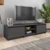 Mueble de TV madera contrachapada gris brillante 140x40x35,5 cm