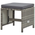 Set de comedor de jardín 9 pzas y cojines ratán sintético gris