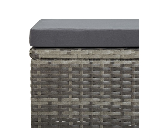 Set de comedor de jardín 9 pzas y cojines ratán sintético gris