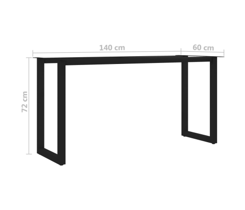 Estructura de patas de mesa de comedor en O 140x60x72 cm