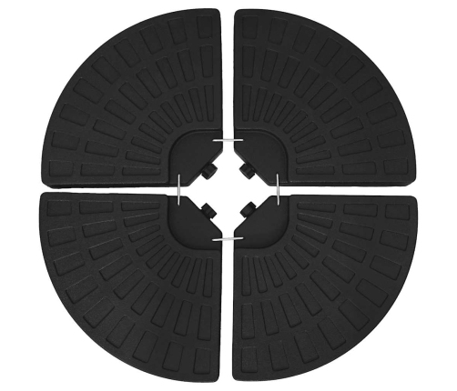 Soporte de sombrilla en forma de ventilador 4 piezas negro