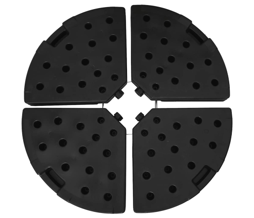Soporte de sombrilla en forma de ventilador 4 piezas negro