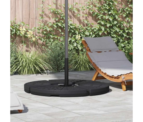 Soporte de sombrilla en forma de ventilador 4 piezas negro
