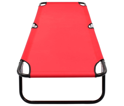 Tumbona plegable acero roja