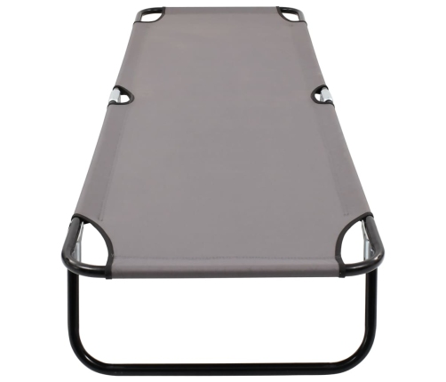 Tumbona plegable acero gris