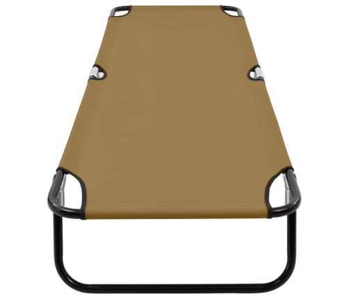 vidaXL Tumbona plegable acero taupe